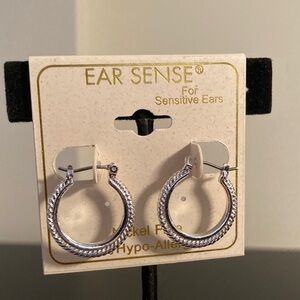 Silver Textured Hoop Earrings